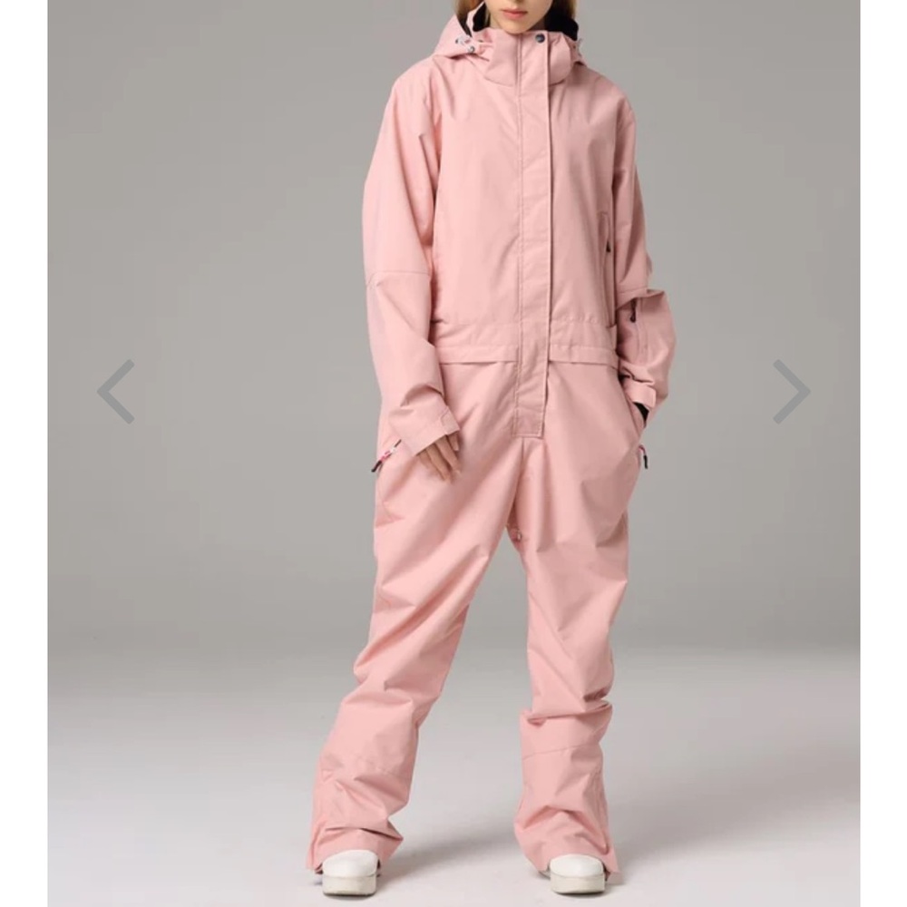 Women's Searipe One Piece Pink Ski Suits Winter Jumpsuit Snowsuit